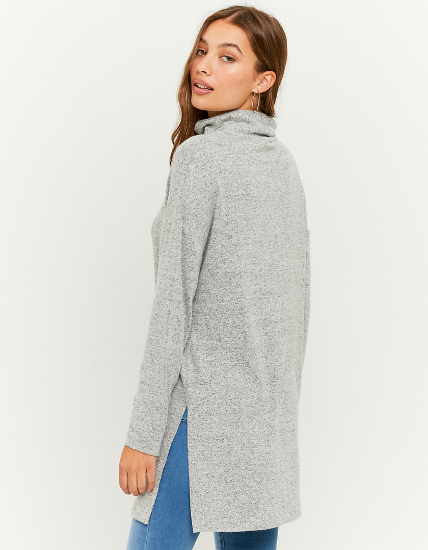 TALLY WEiJL, Grey Oversize Basic Turtle Neck Top for Women