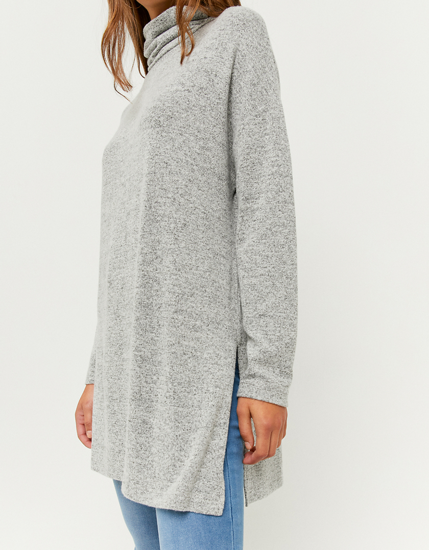 TALLY WEiJL, Grey Oversize Basic Turtle Neck Top for Women