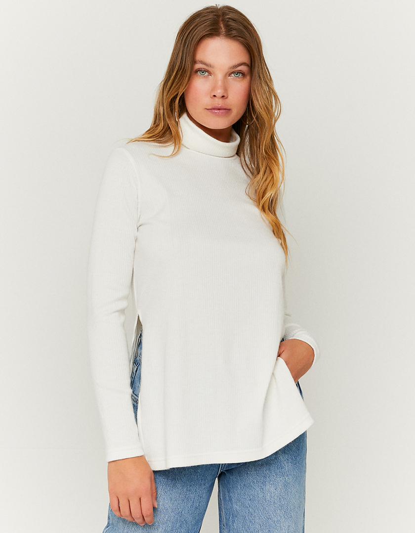 TALLY WEiJL, White Knitted Basic Pullover for Women