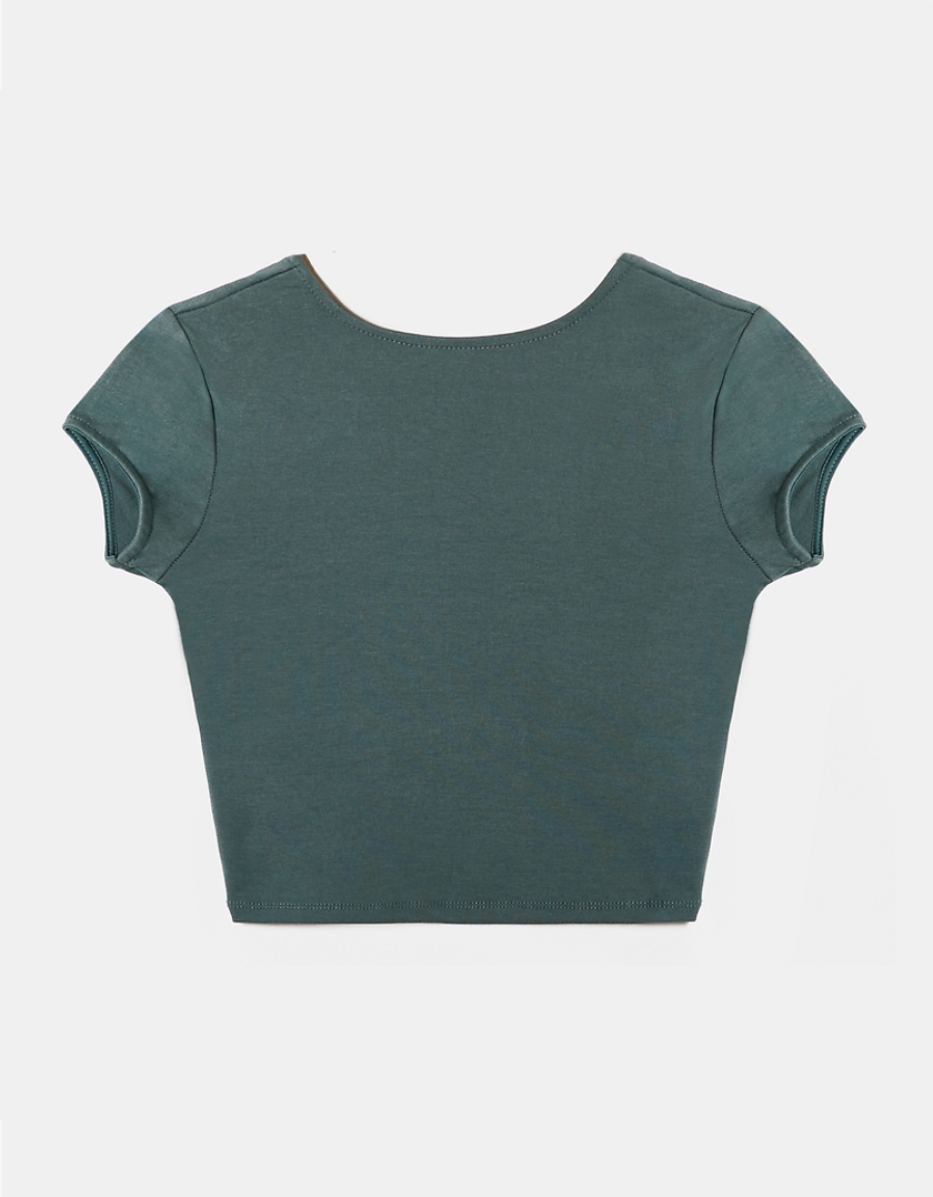 TALLY WEiJL, Blue Cropped Basic T-Shirt for Women