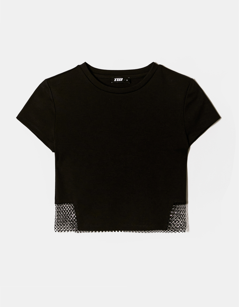 TALLY WEiJL, Black Top with Strass Detail for Women