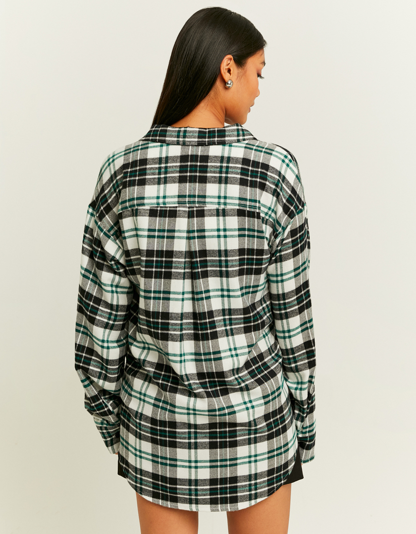 TALLY WEiJL, Green and Black Checkered Oversize Shirt for Women