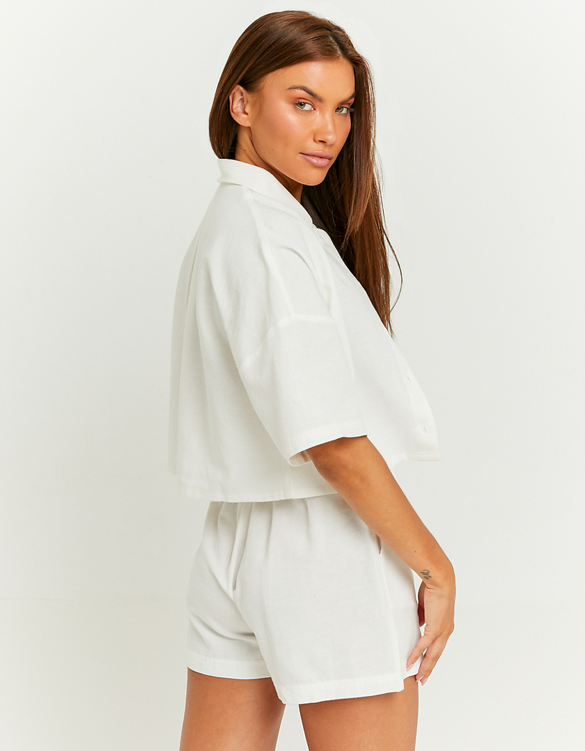 TALLY WEiJL, Weisses lockeres Leinen Shirt for Women