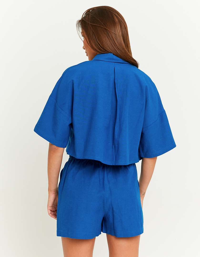 TALLY WEiJL, Chemise Bleue Coupe Décontractée Toucher Lin for Women